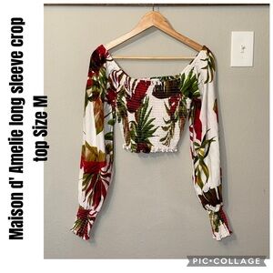 Maison d' Amelie long sleeve crop top Size M